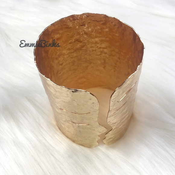 New Textured Abstract Artist Face Cuff Bracelet / Avant Garde Chunky Art - Picture 4 of 13